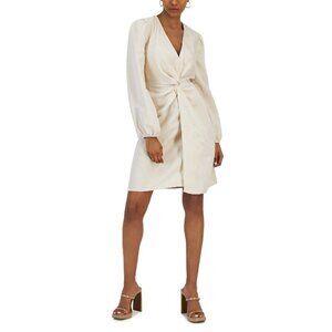 I.N.C. International Concepts Women's Sparkly Linen Twist-Front Dress NWT